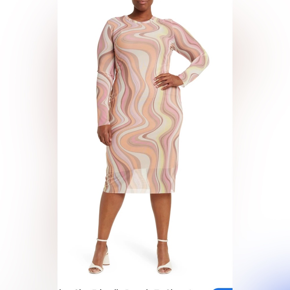 NWT AFRM The Loaf Mesh Dress in Coral Swirl Size: 1 X